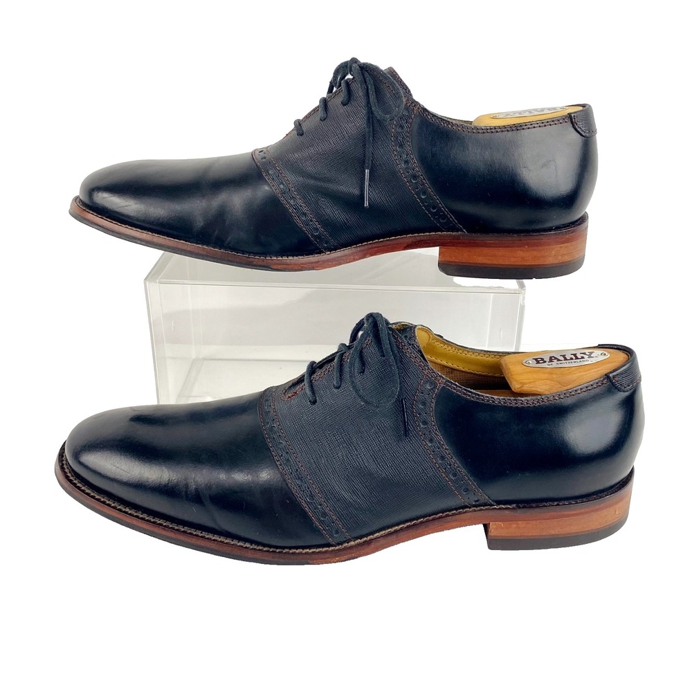 Cole Haan Leather Oxfords Men's 8.5 M Williams Black Brogue Detailing C14389